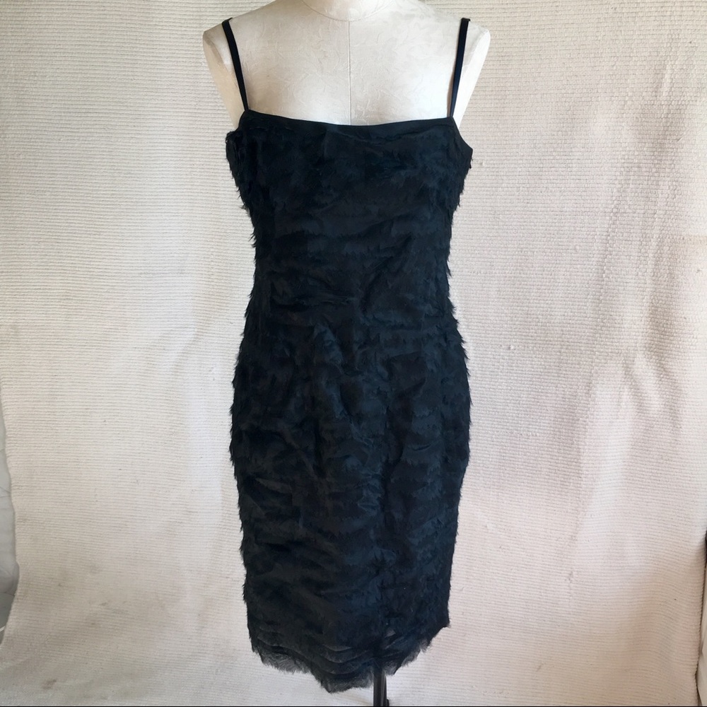 Herve Leger Dress Tiered Raw Edge Silk Organza L - Picture 7 of 15